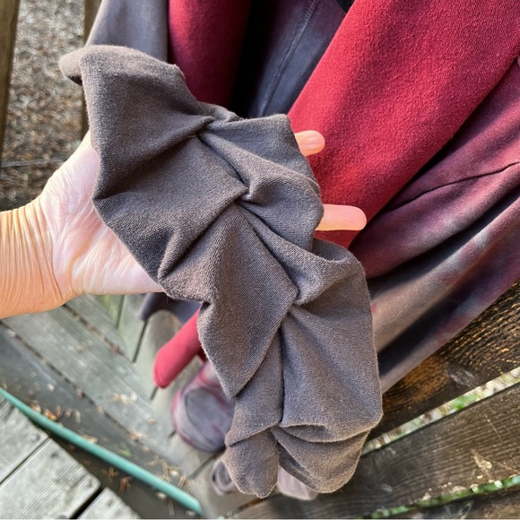 Testimony Los Angeles French Terry Tie Dye Ruched Sleeve Draped Cardigan Sz L - Picture 10 of 16